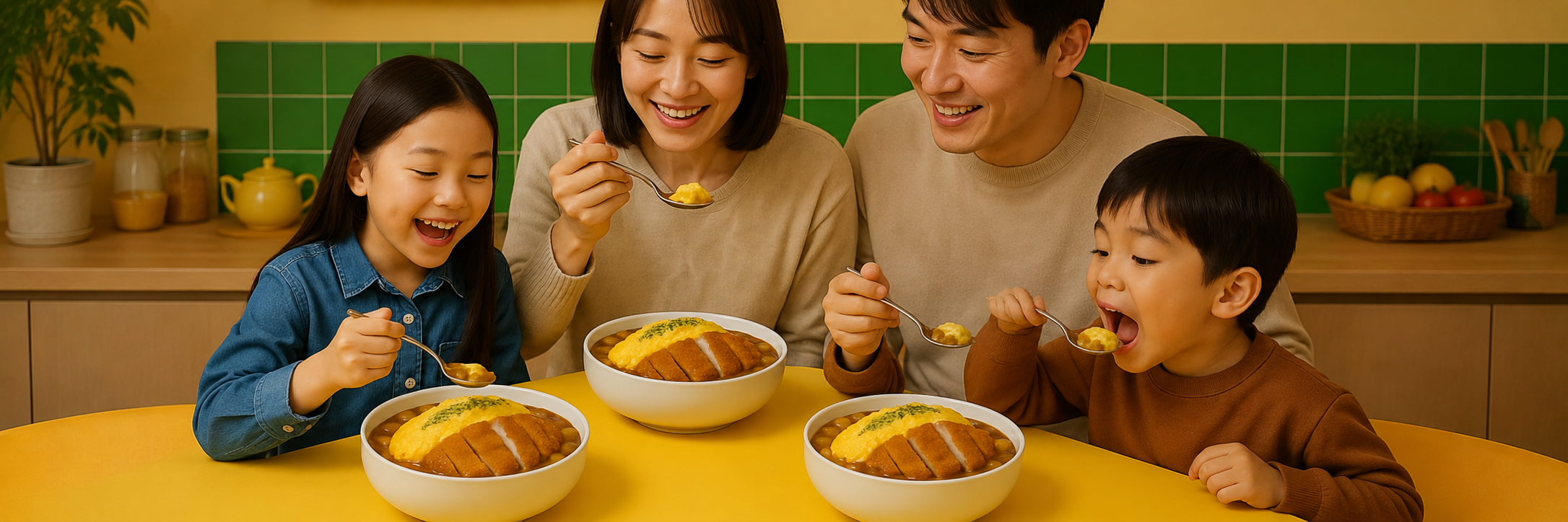 Family enjoying Goji Curry